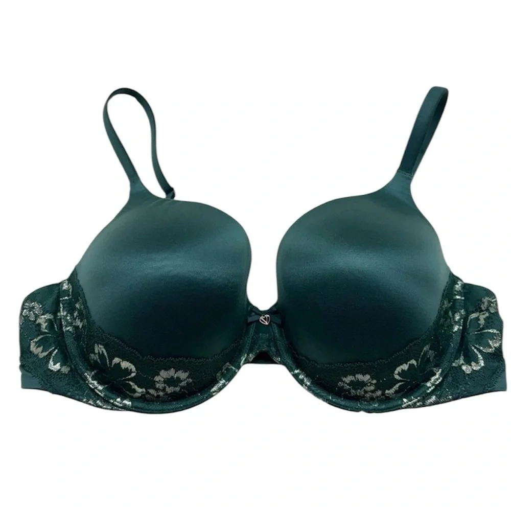 Victoria’s Secret Body By Victoria Lined Perfect Coverage Bra Green Gold 32D